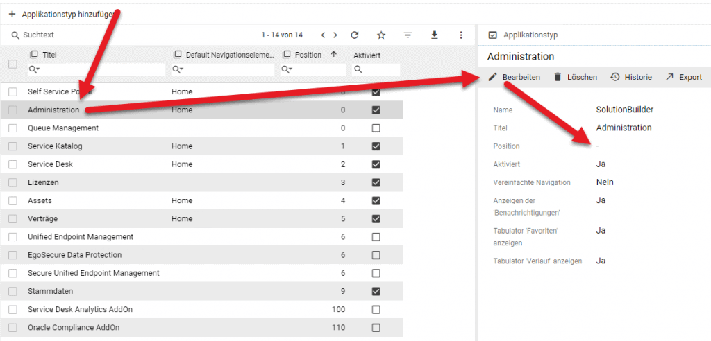 anwendung mit geänderter priorität