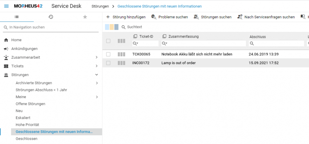 filter in der grid ansicht störungen