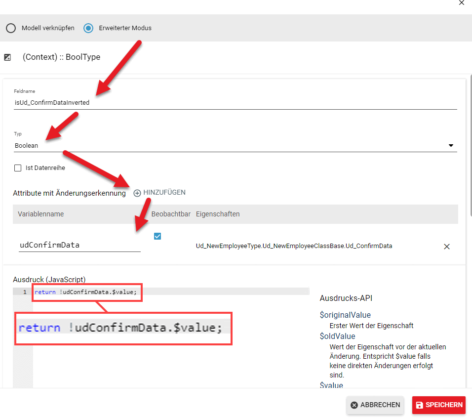 invertierte wert der boolschen variable