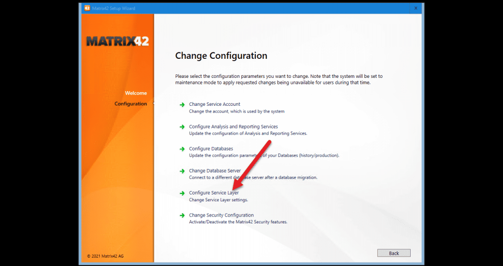 service layer konfigurieren