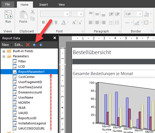 Parameter nach oben verschieben