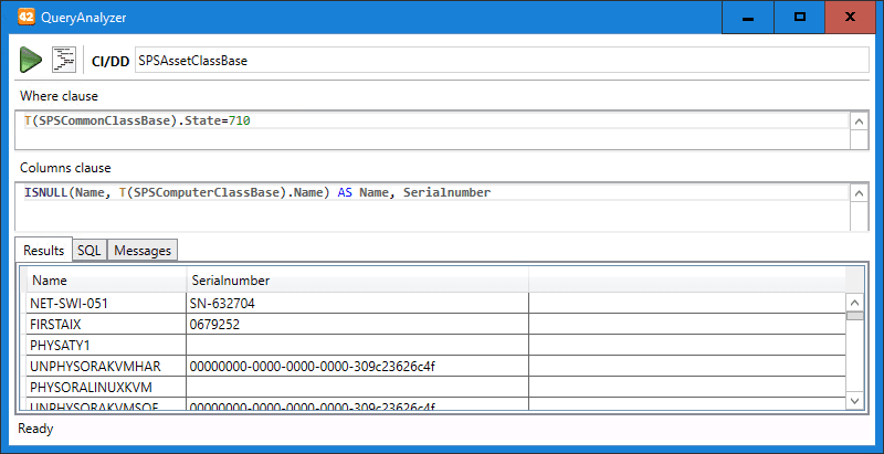 ASQL mit dem Matrix42 QueryAnalyzer ausführen